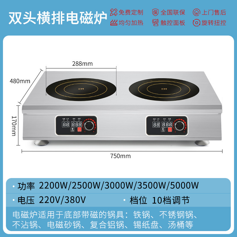 수평 열 2 헤드 유도 밥솥 3000W