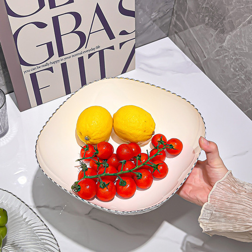 One piece drop shipping light luxury style transparent fruit plate plastic fruit plate home living room coffee table snacks candy plate high appearance