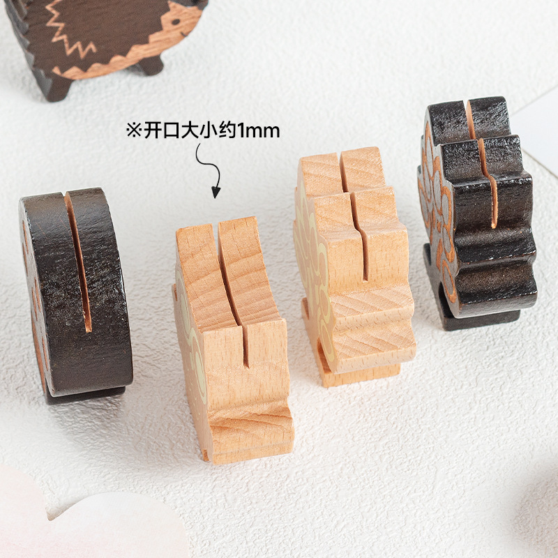 Carpeta de tarjetas de madera adorable animal carpeta de tarjetas de visita carpeta de tarjetas de fotos carpeta de serie de árboles hongos bosques