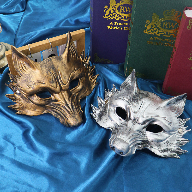 Show de baile de Halloween disfraz accesorios máscaras zorro fiesta animales mascaras de mitad de cara para hombres