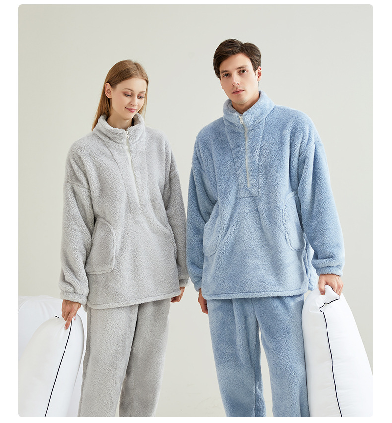 GraceChic GraceChic 2024 New Couple Coral Fleece Pajama Plus Size European And American Cross-Border Christmas Homewear Set_voghion.com