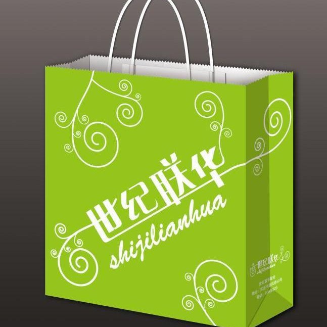 【专 业 订 做】印刷企业大批量logo定制生产绿色|手提纸袋子