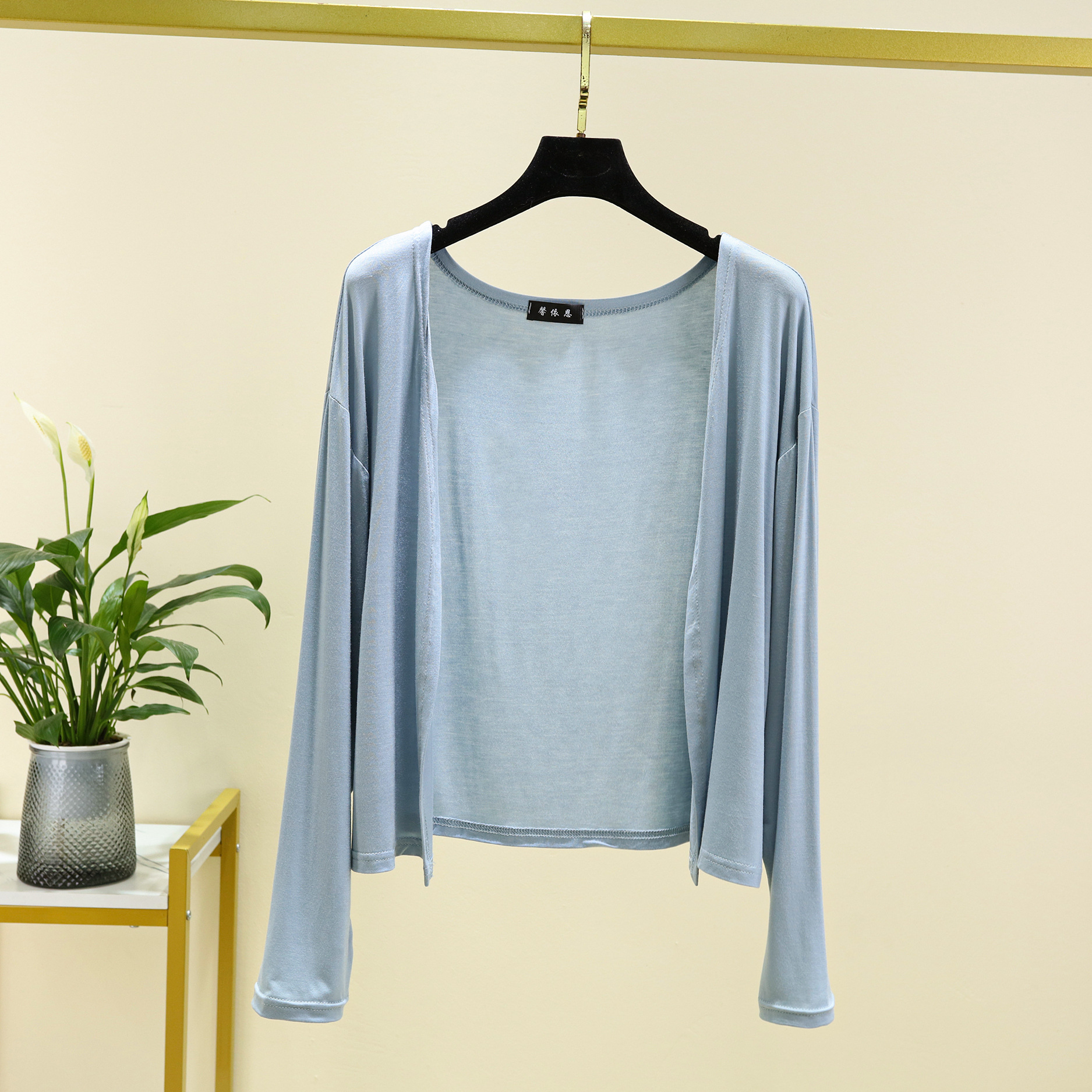 Summer thin modal cardigan sun protection top women's new long sleeve shawl thin coat versatile air conditioning shirt