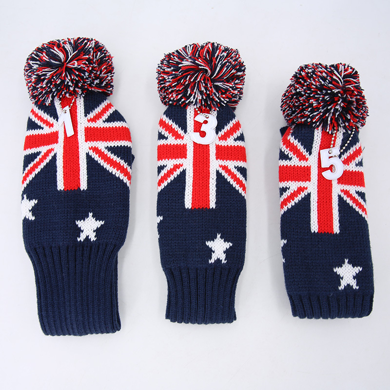 EBay transfronteriza suministros de golf mixta a juego cubierta de club de golf de punto Linda cubierta de club de pelota de piel al por mayor