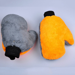 Bear Paw Coral Fleece Car Wash Glove Ultra-Fine Fiber Thumb Wash Glove Automotive Beauty Supply Cleaning Tool