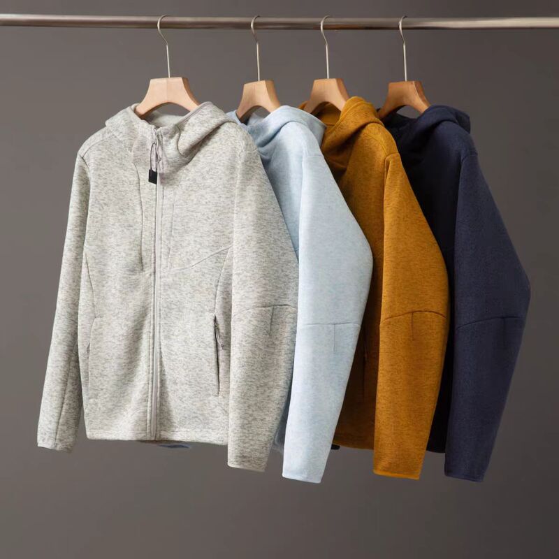 3D Tailoring for Male and Female Couples! Couple's Autumn and Winter Fashionable Floral Yarn Knitted Comfortable and Warm Versatile Hooded Jacket