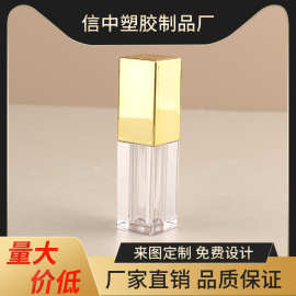 彩妆化妆品唇蜜管透明瓶身唇釉管3.5ml金色喷镀瓶盖厂家批发包材
