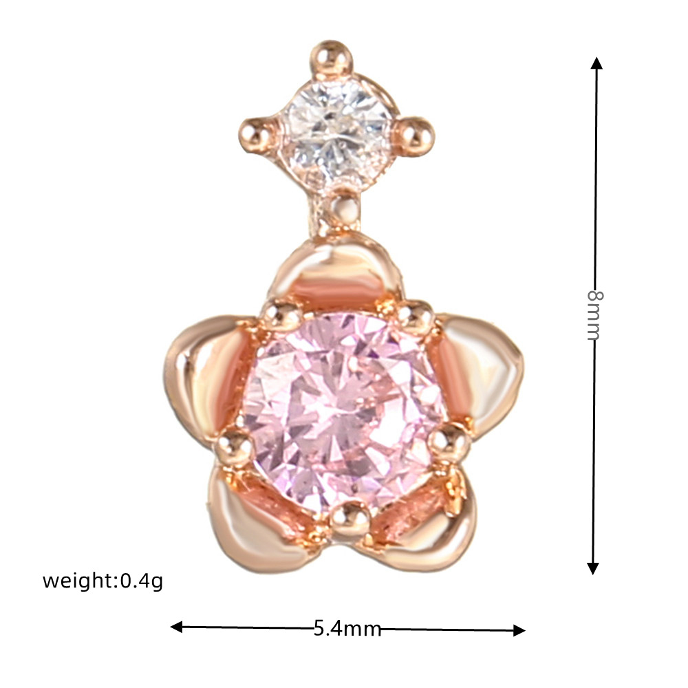 Sucré Forme De Cœur Le Cuivre Zircon Incrusté Boucles D'oreilles Boucles D'oreilles 1 Pièce display picture 4