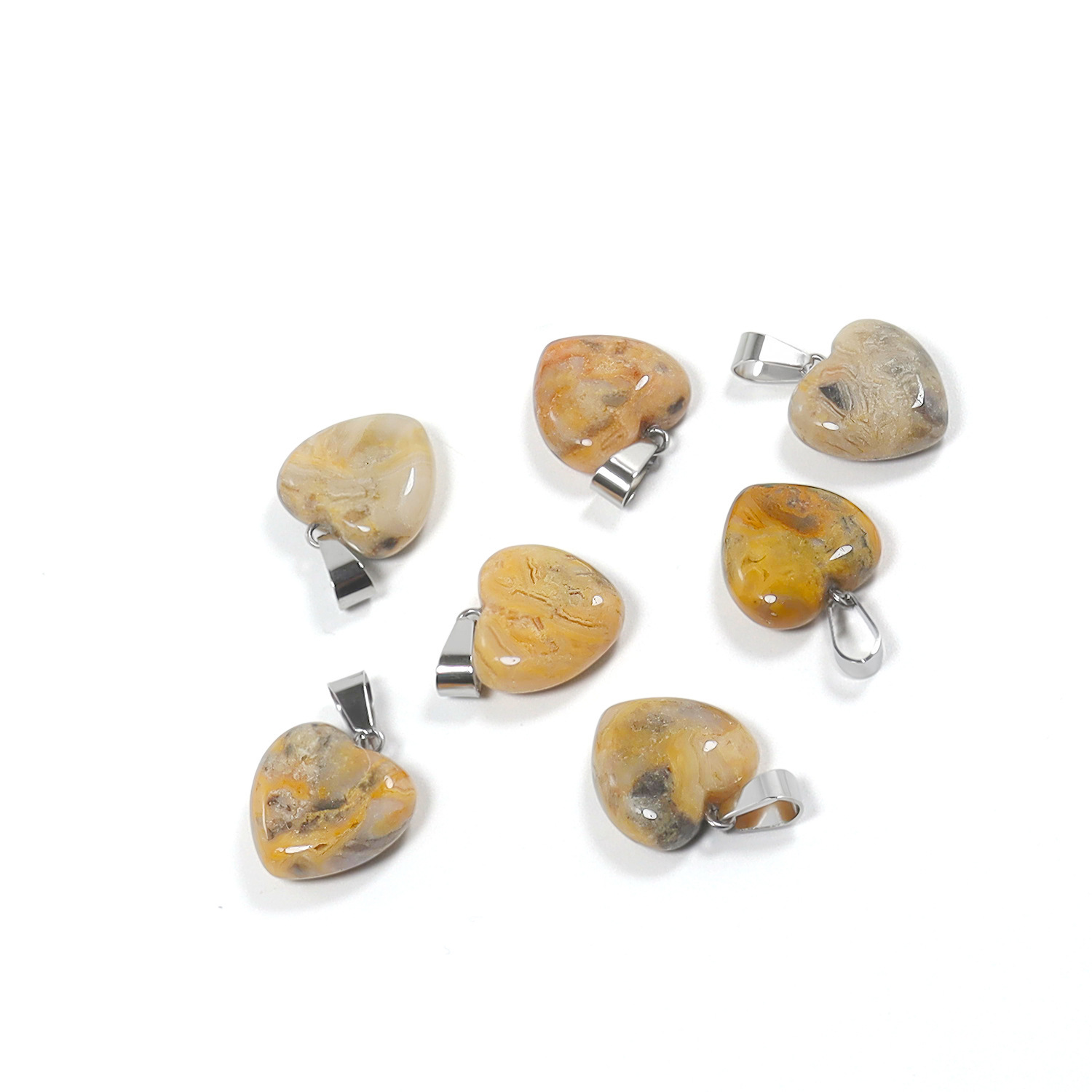 Transfronterizo Amazonas polvo de cristal caballo colgante 16mm pequeño corazón de melocotón regalo de día de San Valentín colgante de gemas naturales en forma de corazón