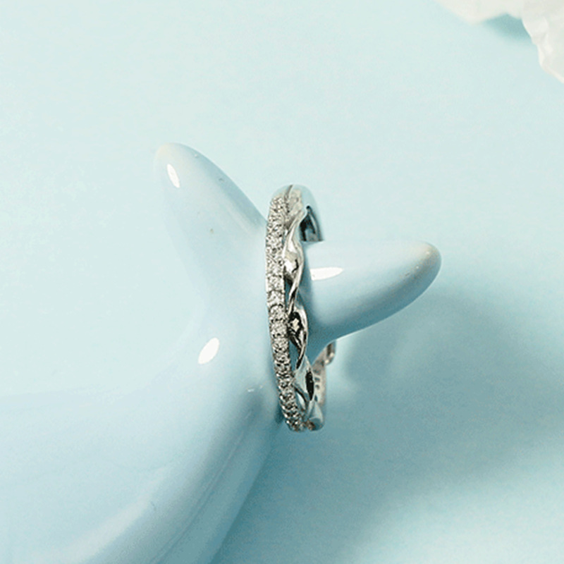 Bague alimentaire à bouche ouverte au design minimaliste en diamant à motif torsadé version coréenne avec personnalité à la mode, polyvalente_voghion.com