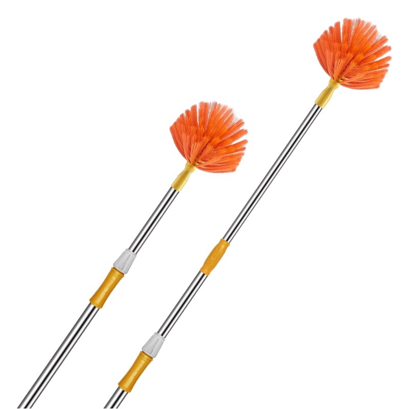 Household retractable broom roof dust removal sweep stainless steel extension rod broom sweep spider web artifact broom wholesale