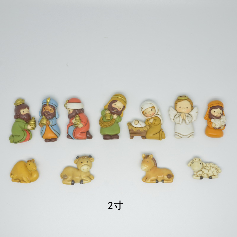 Navidad nacimiento caballo canal grupo escena decoración niños regalo resina artesanía fabricante