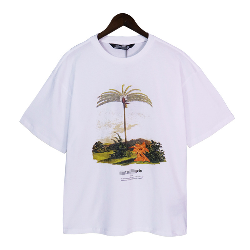 23SS cross-border European and American fashion brand Palm Angel Palm coconut tree printed short sleeve T-shirt men's and women's American high street half sleeve