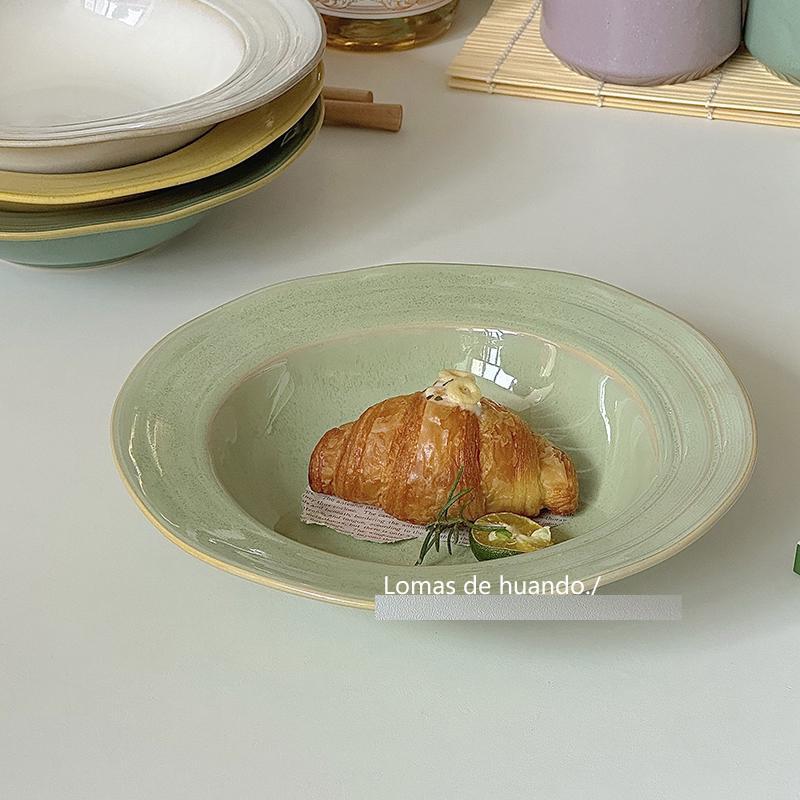 日式復古ins風餐盤高級感餐廳盤子甜品蛋糕盤意面盤帽異形湯盤