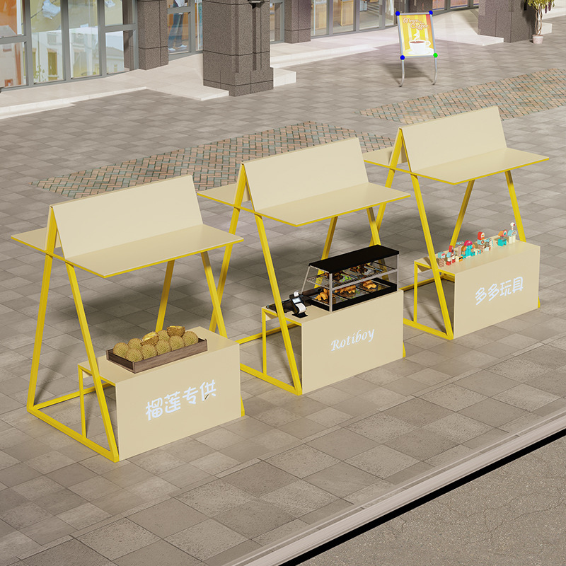 Net Celebrity Market Booth Rack Shopping Mall Outdoor Shed Iron Night Market Booth Pedestrian Street Stall Promotion Desk Display Shelf