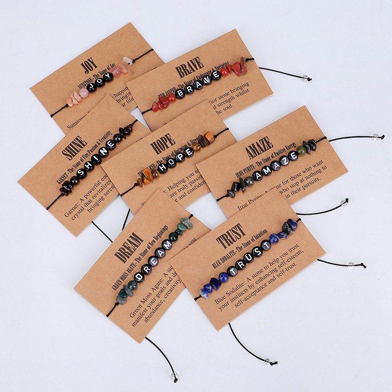 Fashion Letter Stone Braid Unisex Bracelets