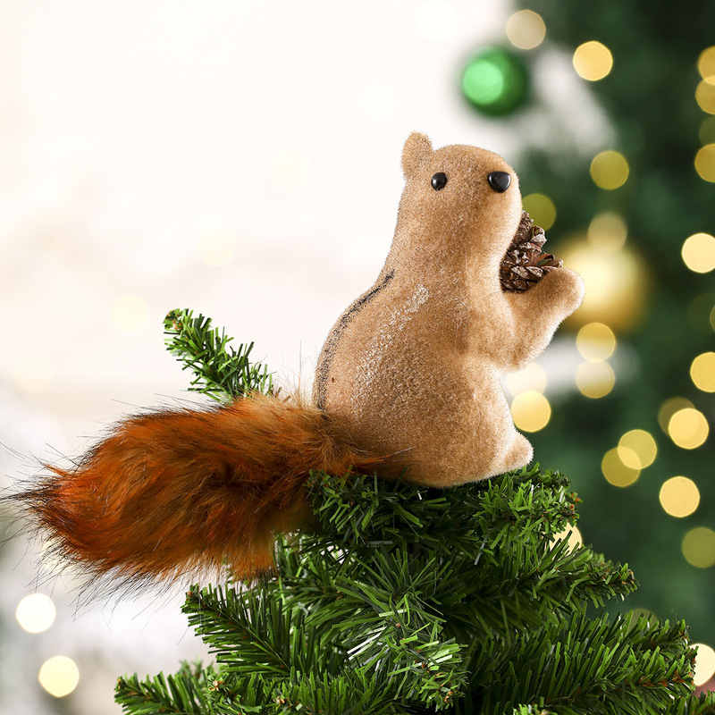 クロスボーダー新製品クリスマスリス装飾クリスマス装飾模擬リスペンダントクリスマスツリークリエイティブ装飾|undefined