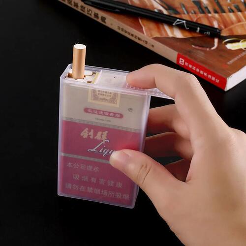 Thin and transparent plastic cigarette box, soft pack hard box, 20 cigarettes per pack, cigarette box protector, creative moisture-proof and pressure-resistant cigarette box