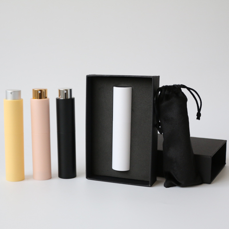 跨境批发高端分装瓶送礼套装抽盒 纯色旋转可替换内胆喷雾瓶10ml