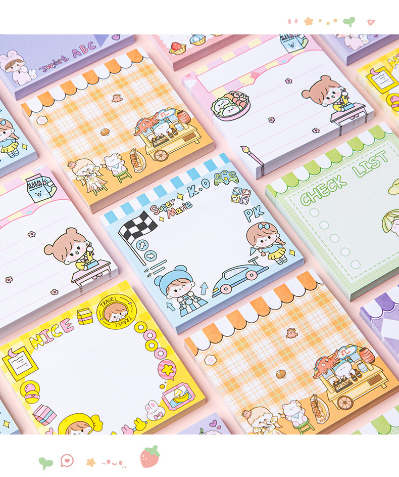 35g Weight Sticky Note Stationery Type 1 Piece Quantity Class, Learning, School Occasion Cartoon Pattern Cartoon Style, Cute Style 1 Piece Cartoon Class Learning School Paper Cartoon Style Cute Sticky Note 3