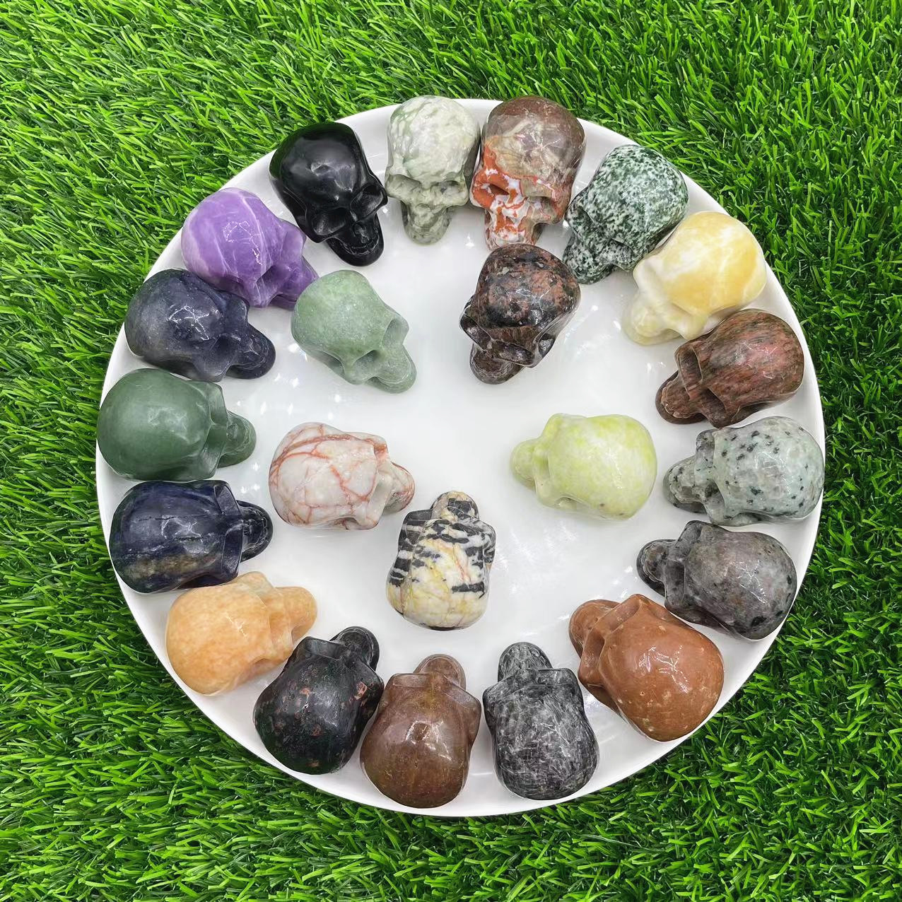 Ornaments Home Textiles & Decor Type 1 Piece Quantity Halloween Funny Punk Skull Natural Stone Ornaments Artificial Decorations