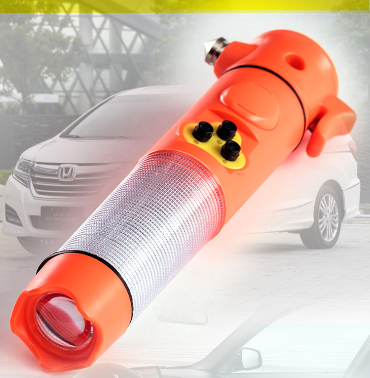 Car safety hammer car multifunctional first aid strong flash flashlight car emergency escape fire hammer window breaker