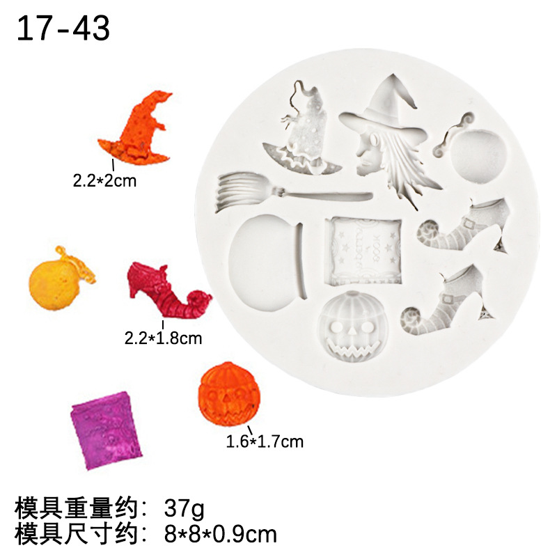 Navidad Halloween decoración silicona fondant molde DIY hornear pastel decoración chocolate arcilla epoxi molde