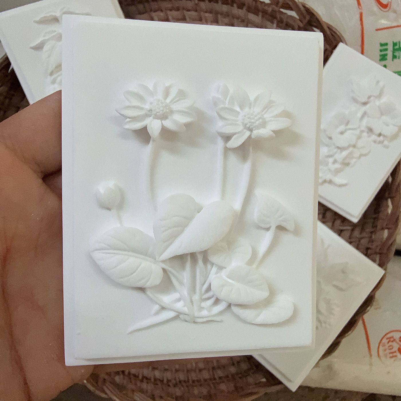 Adorno de Yeso en Relieve Floral DIY para Pintar y Decoración