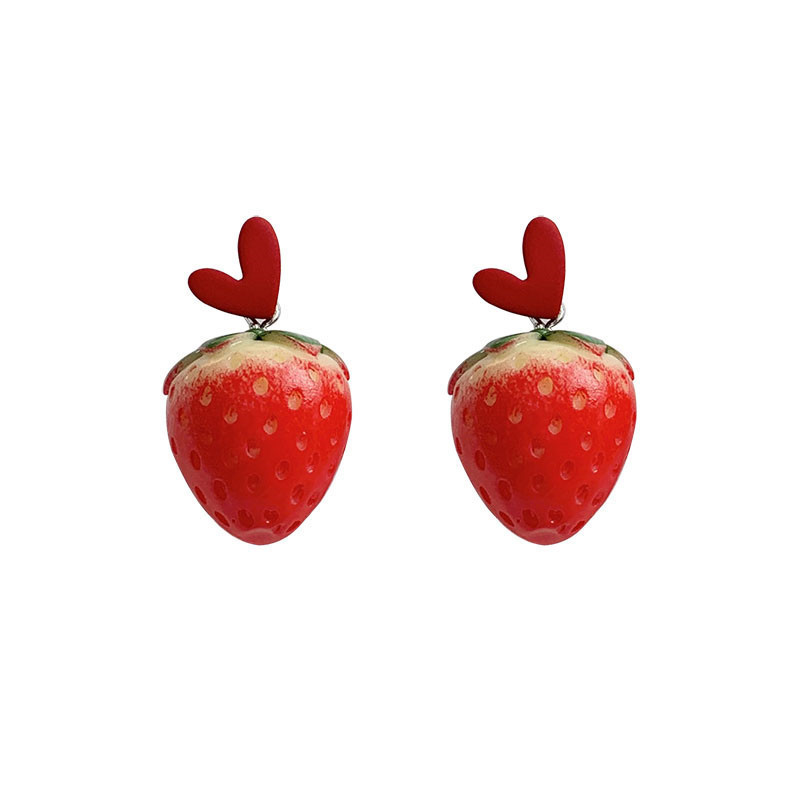 Korea Cute Small Fresh Love Strawberry Earrings display picture 5