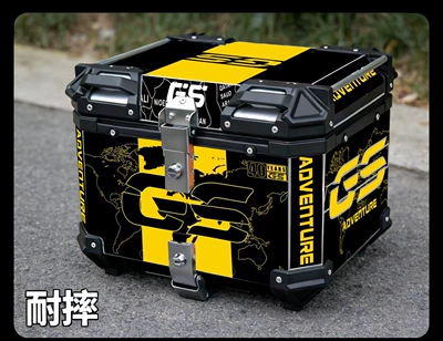 Motorcycle trunk – Retro Style, Universal Quick-Release for - 36l-yellow-gs-installation-accessories-quick-release-base