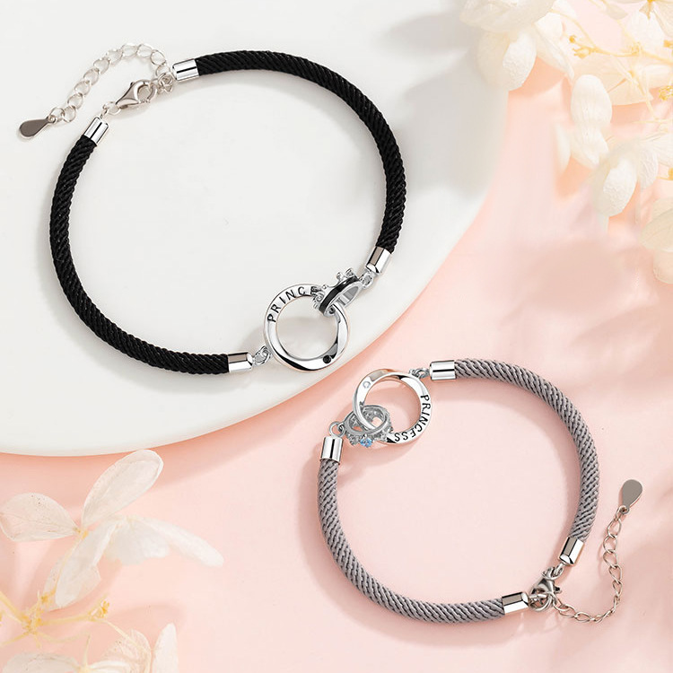 The new prince and princess couple bracelet a pair of boys and girls long-distance love lovers woven travel hand rope wholesale The new prince and princess couple bracelet a pair of boys and girls long-distance love lovers woven travel hand rope wholesale
