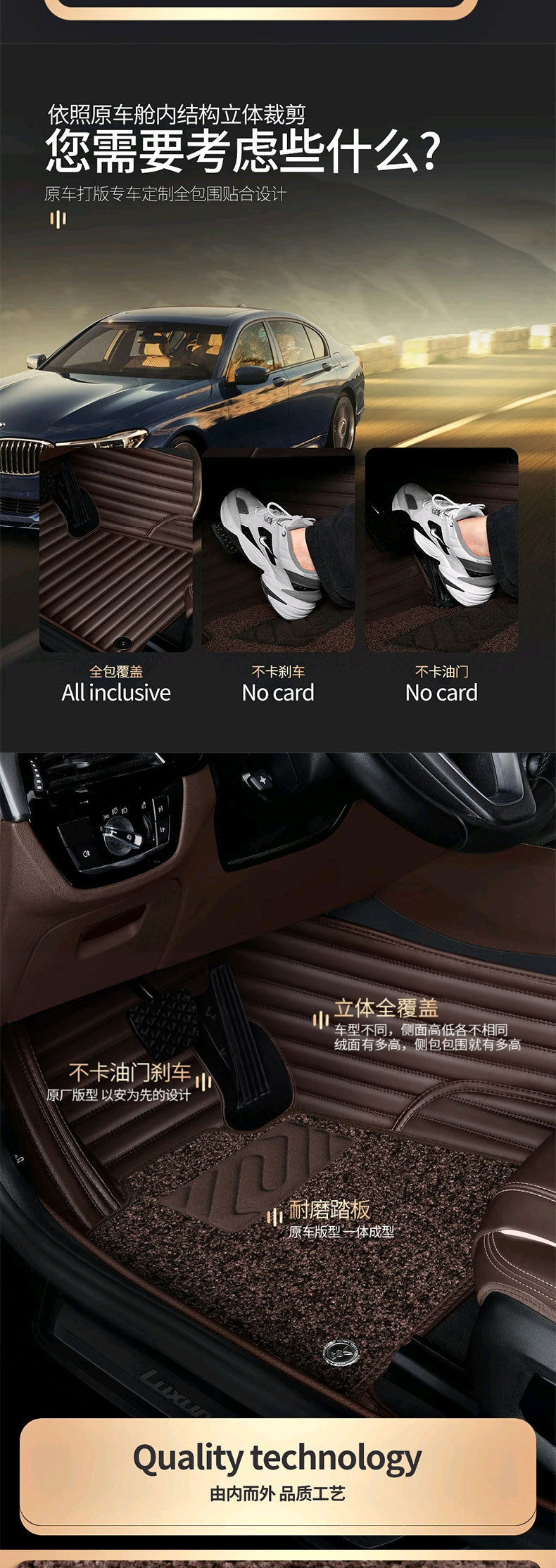 Car Floor Mats, Special Car Mats, Double-Layer Fully Surrounded Floor Mats, Dirt-Resistant and Wear-Resistant, Car Floor Mats, Customized by Manufacturers
