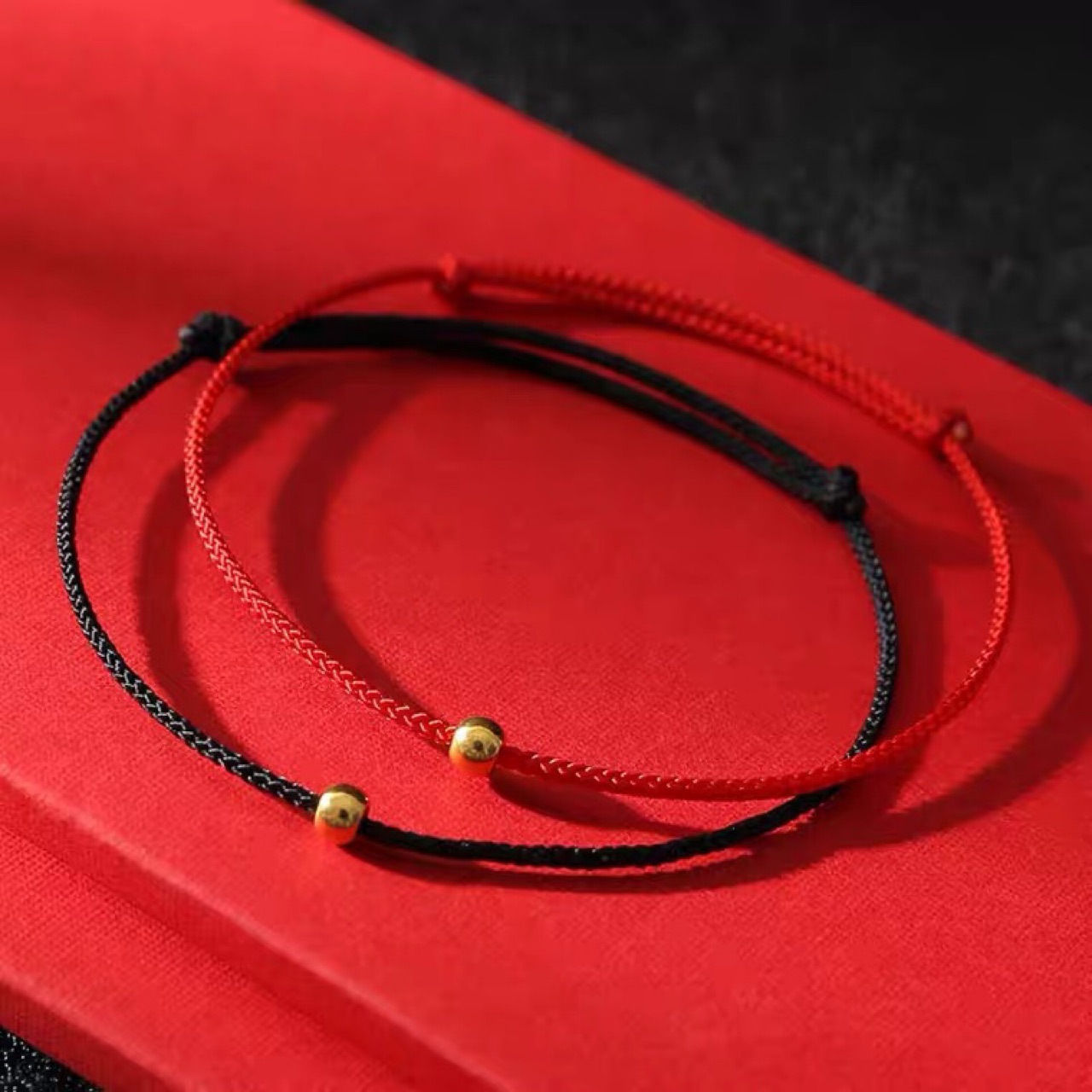 Electroplated 18K Gold Men's and Women's Couple's Red Bracelet New Year's Red Rope Bracelet Holiday Gift