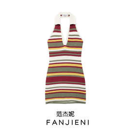 ZR外贸批发 欧美风女装 时尚钩针挂脖修身休闲短连衣裙 4813812
