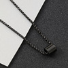 Accessory stainless steel, black glossy pendant, necklace, simple and elegant design, punk style