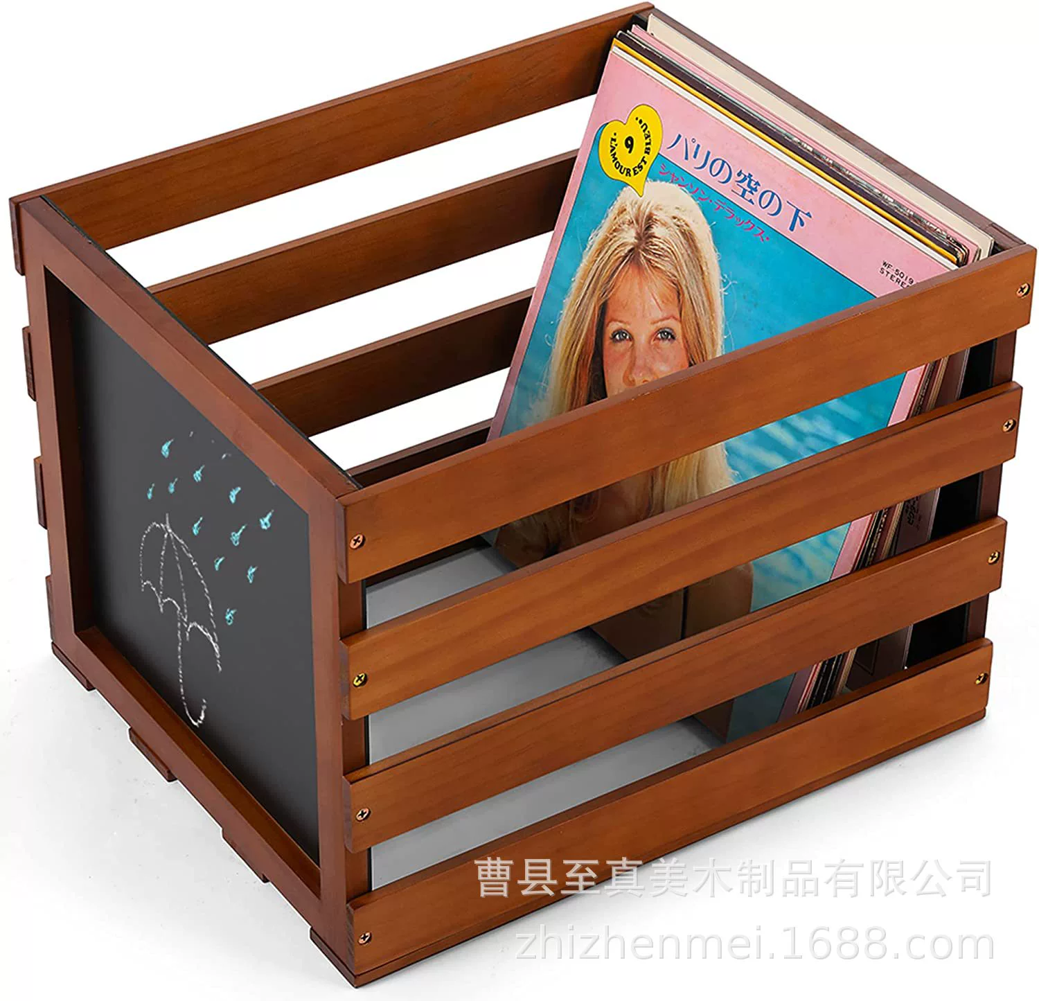 Коробка для записей деревянный ящик папка для записей коробка для хранения альбома с небольшой доской Организация деревянной коробки Настольный ящик для хранения