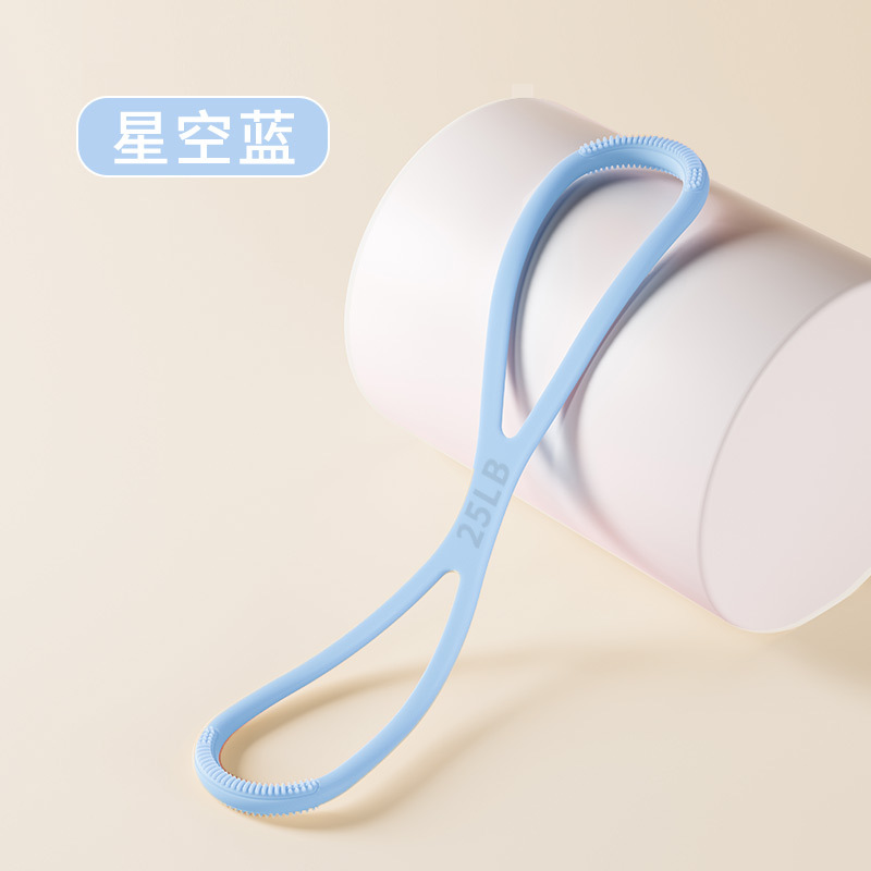 Silicone figure eight resistance band-blue 25lb