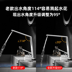 衛生間304不鏽鋼面盆冷熱水龍頭 浴室洗手池瀑布龍頭白色極簡輕奢