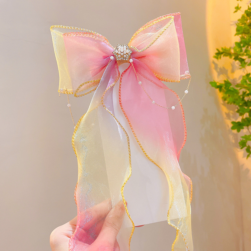 Diente para niños, banda para el cabello, lazo para el cabello, horquilla para el cabello trenzado, princesa para niñas, cinta larga, accesorios para el cabello para niñas de verano