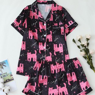 �羳���R�d���l��ɫ؈؈ԭ��ӡ��ɫ��Ůʿ˯���p��pajamas�Ҿӷ�