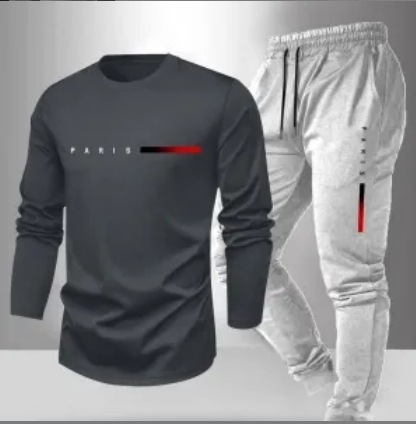 Dark gray + light gray trousers