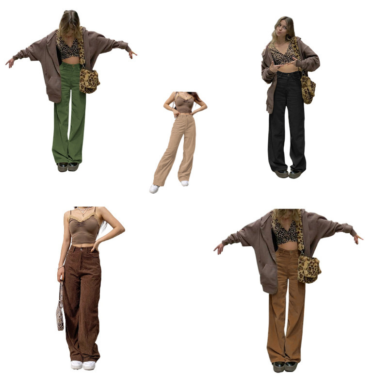 Corduroy drape wide leg casual pants women's autumn Europe and the United States ebay new women's clothing manufacturers in stock