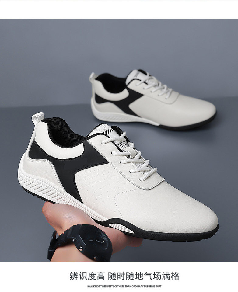 Giày sneaker nam da bò mặt mềm chống mài mòn, đế cao su gót thấp 1–3 cm, phối đồ dễ — PZ9872 màu trắng, PZ9872 màu đen chi tiết 15