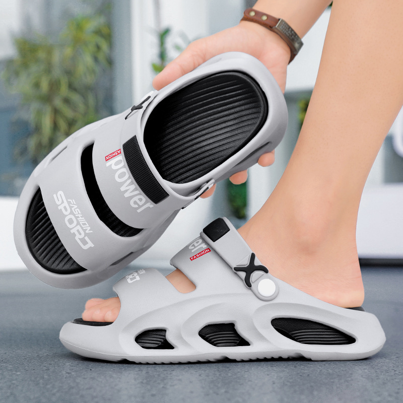 Zapatillas transfronterizas verano para hombres nuevos deportes al aire libre chanclas sandalias de playa antideslizantes de moda para hombres de doble capa de suela gruesa