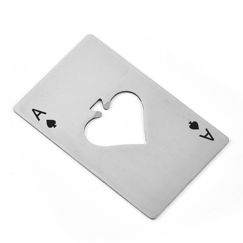 Manufacturer wholesale Ace of Spades credit card card creative playing card bottle opener stainless steel bottle opener wine opener coaster