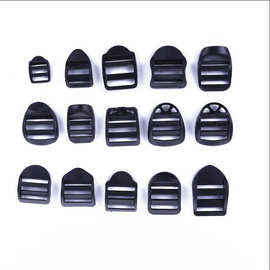 五金箱包扣具pom黑色塑料梯形调节背包书包扣织带平四档目字扣子