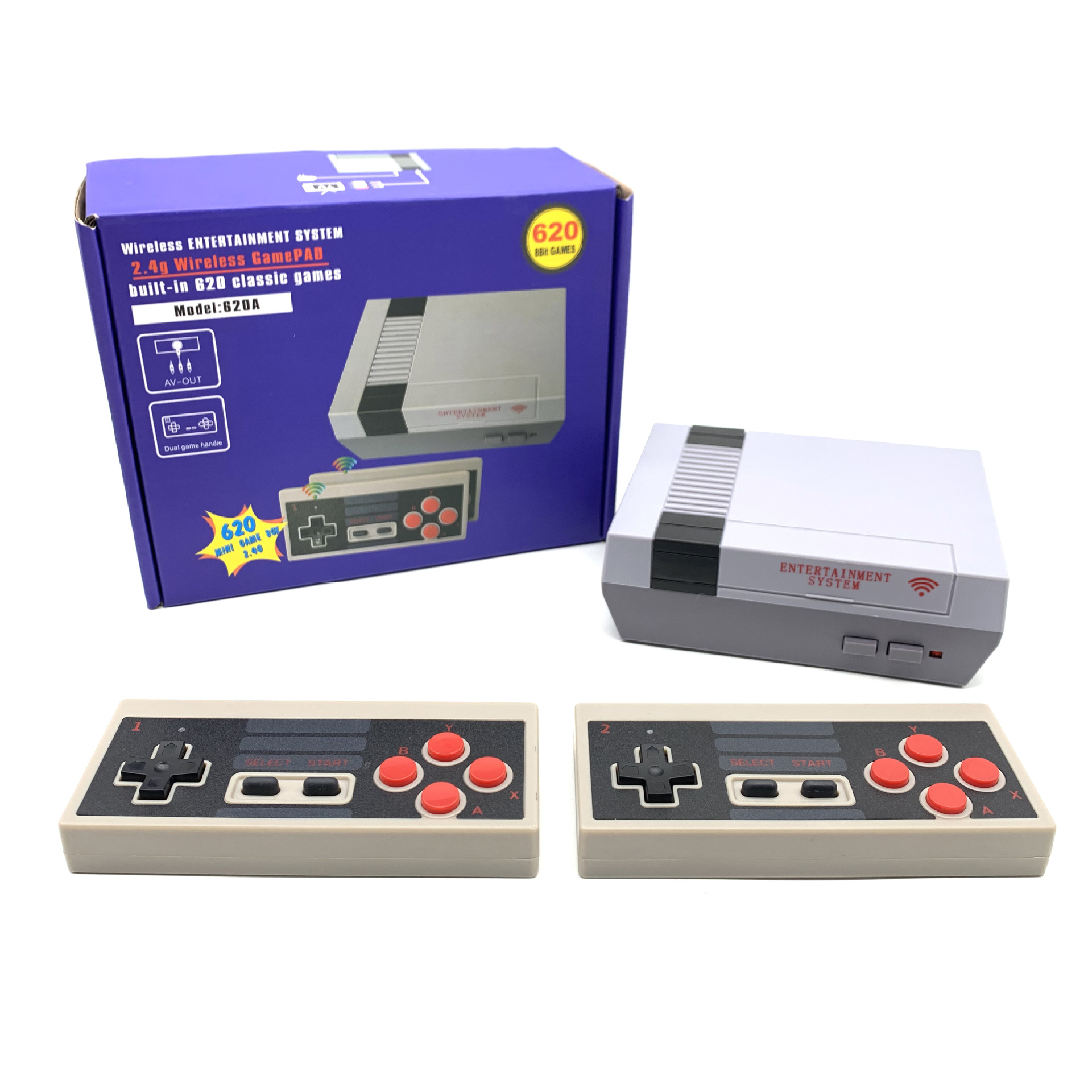 Factory supply NES620 TV game machine av2.4 G wireless handle 8-bit nostalgic FC game machine U Bao