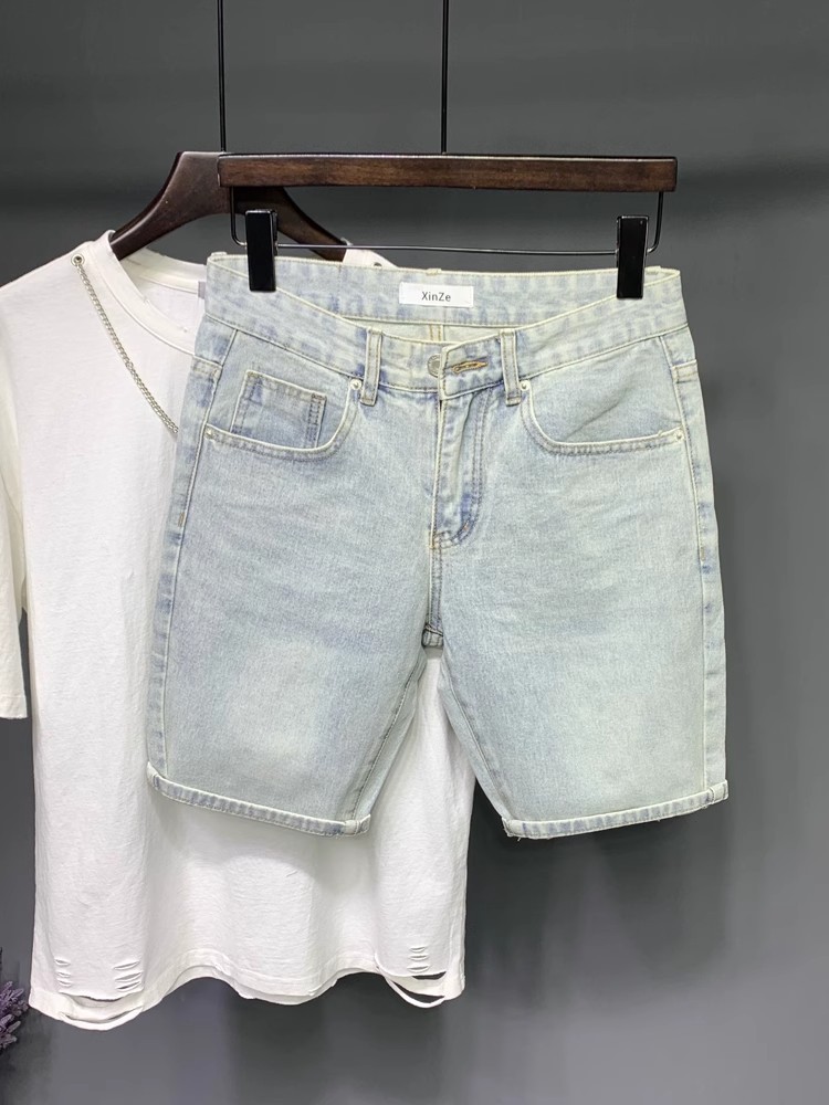 Men's Clothing Men's Retro Stretchy Denim Shorts Trendy Summer Style Five Point Pants For Formal & Casual For Mental_mkmklike.com