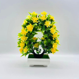 Artificial Potted Plant Artificial Flower Potted Plant 41 Heart-shaped Lotus Bonsai Artificial Flower Small Ornaments Artificial Green Plant Cross-border Supply