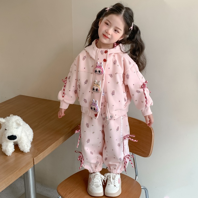 女童拉布套装春秋装2025新款女宝宝运动衣服儿童韩版休闲两件套潮|undefined